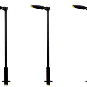 A pack of 3. N Gauge Modern Tall Straight Arm Street and Station Lamp designed to give your layout an added depth of realism.